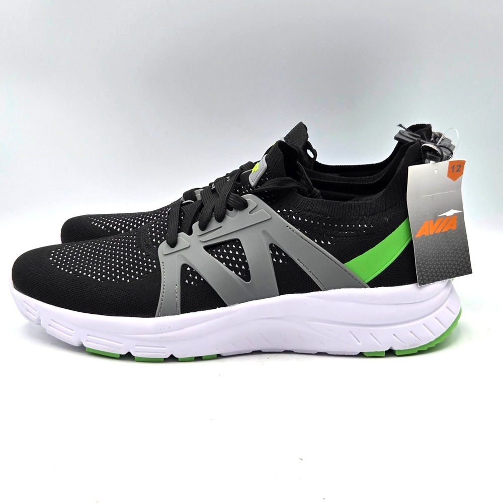 Avia Men's Quickflash Running Sneakers Black Green Size 12